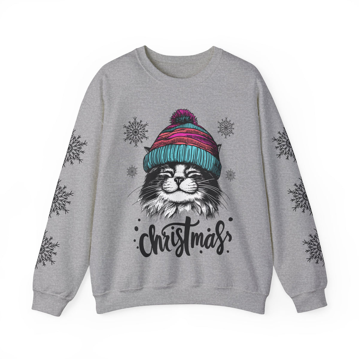 Happy Cat Sweatshirt (2 sided) - Rock Me Prints