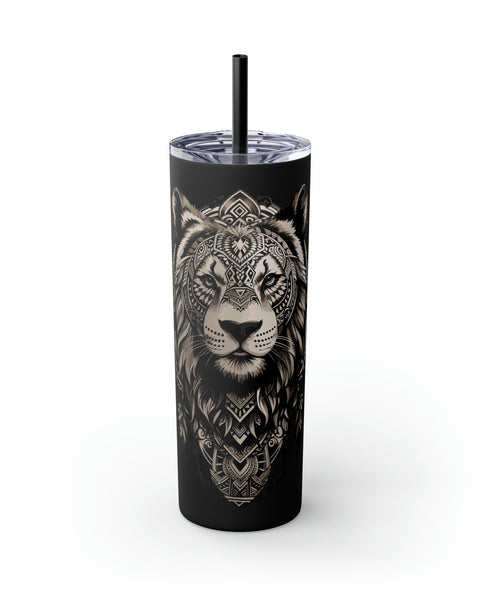 Matte Tumbler Lion Tattoo