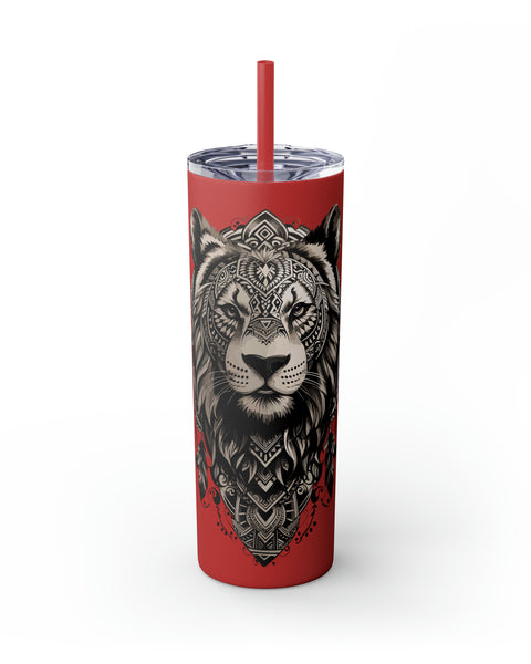 Matte Tumbler Lion Tattoo