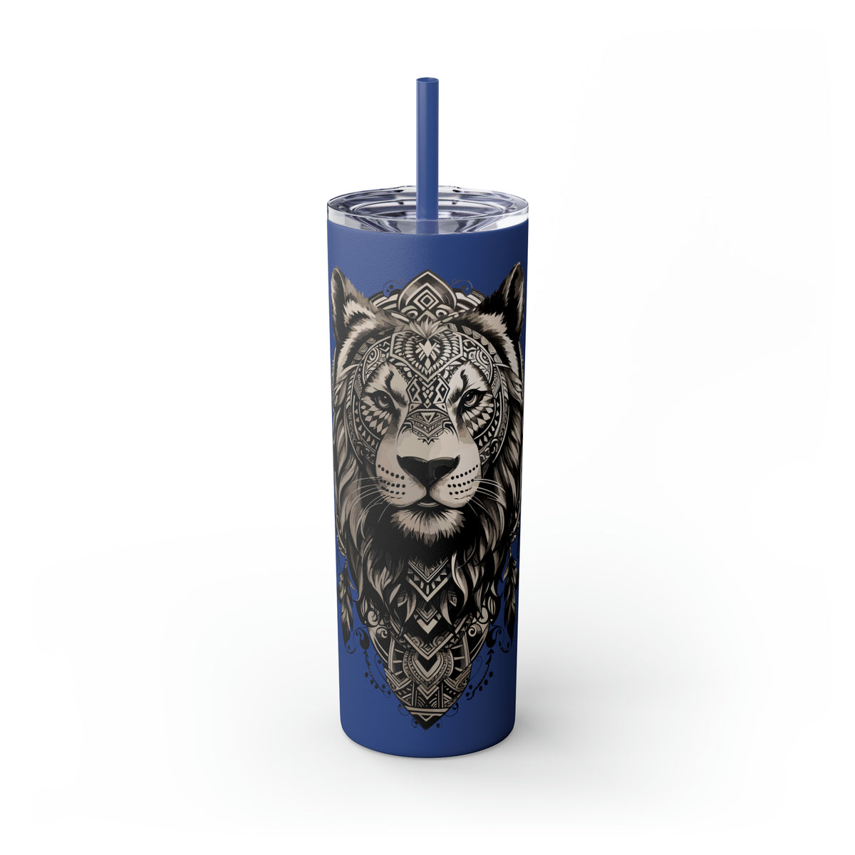 Matte Tumbler Lion Tattoo