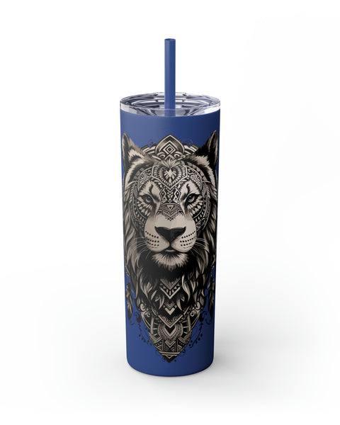 Matte Tumbler Lion Tattoo