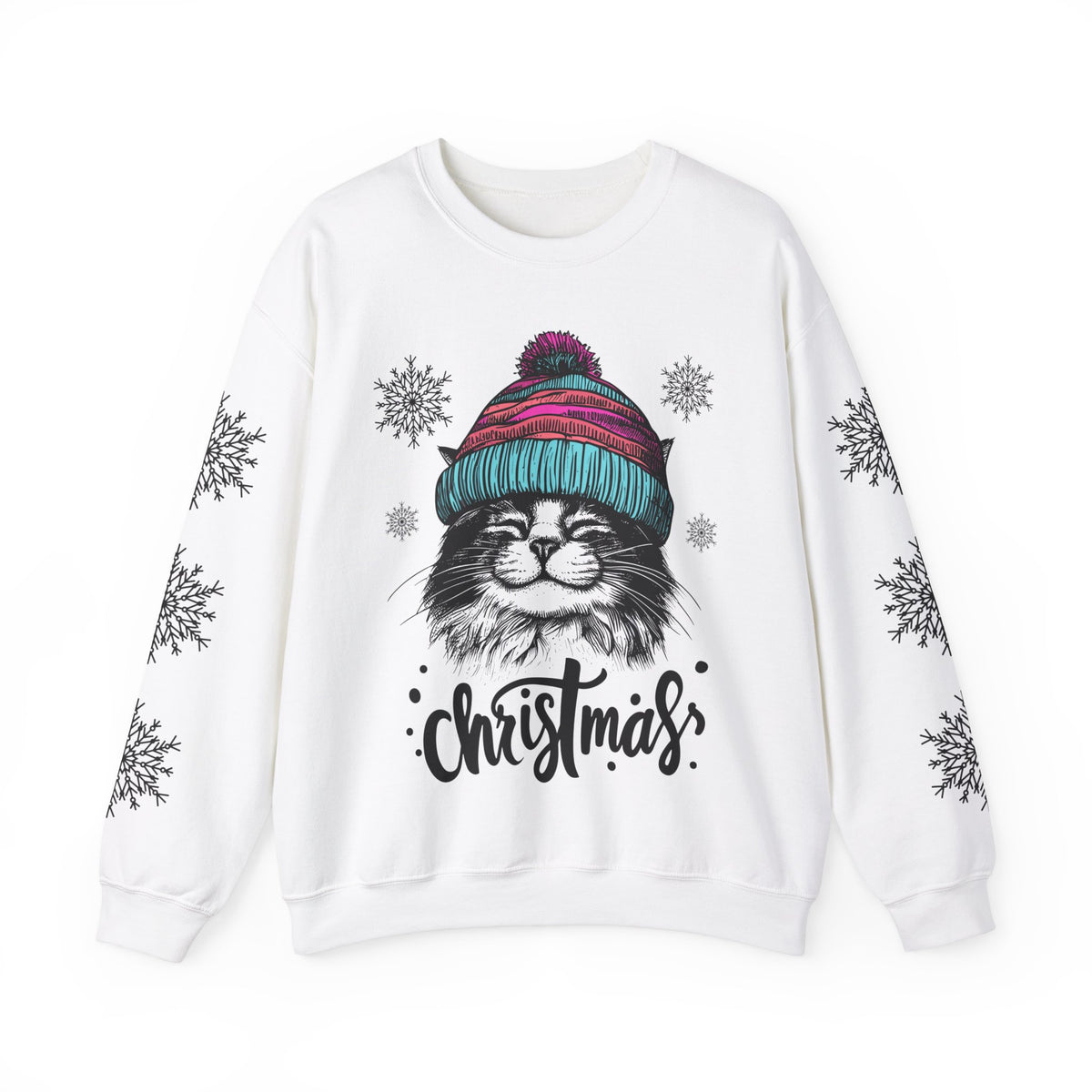 Happy Cat Sweatshirt (2 sided) - Rock Me Prints