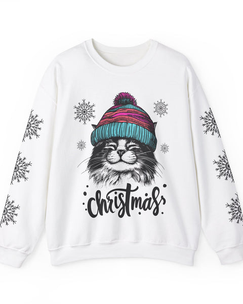 Happy Cat Sweatshirt (2 sided) - Rock Me Prints