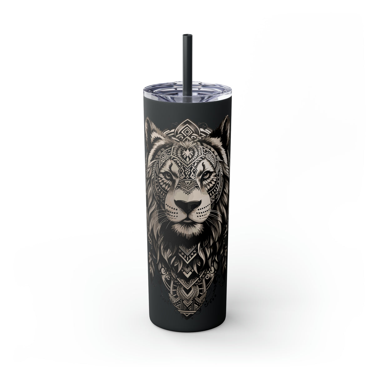 Matte Tumbler Lion Tattoo