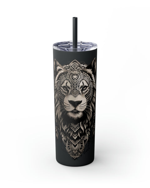 Matte Tumbler Lion Tattoo